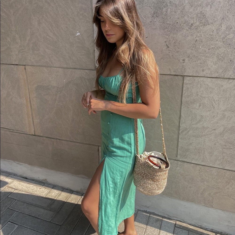 Zara midi dress with slit bloggers fav